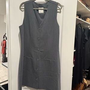 Abercrombie & Fitch Gray Button-Front Mini Dress